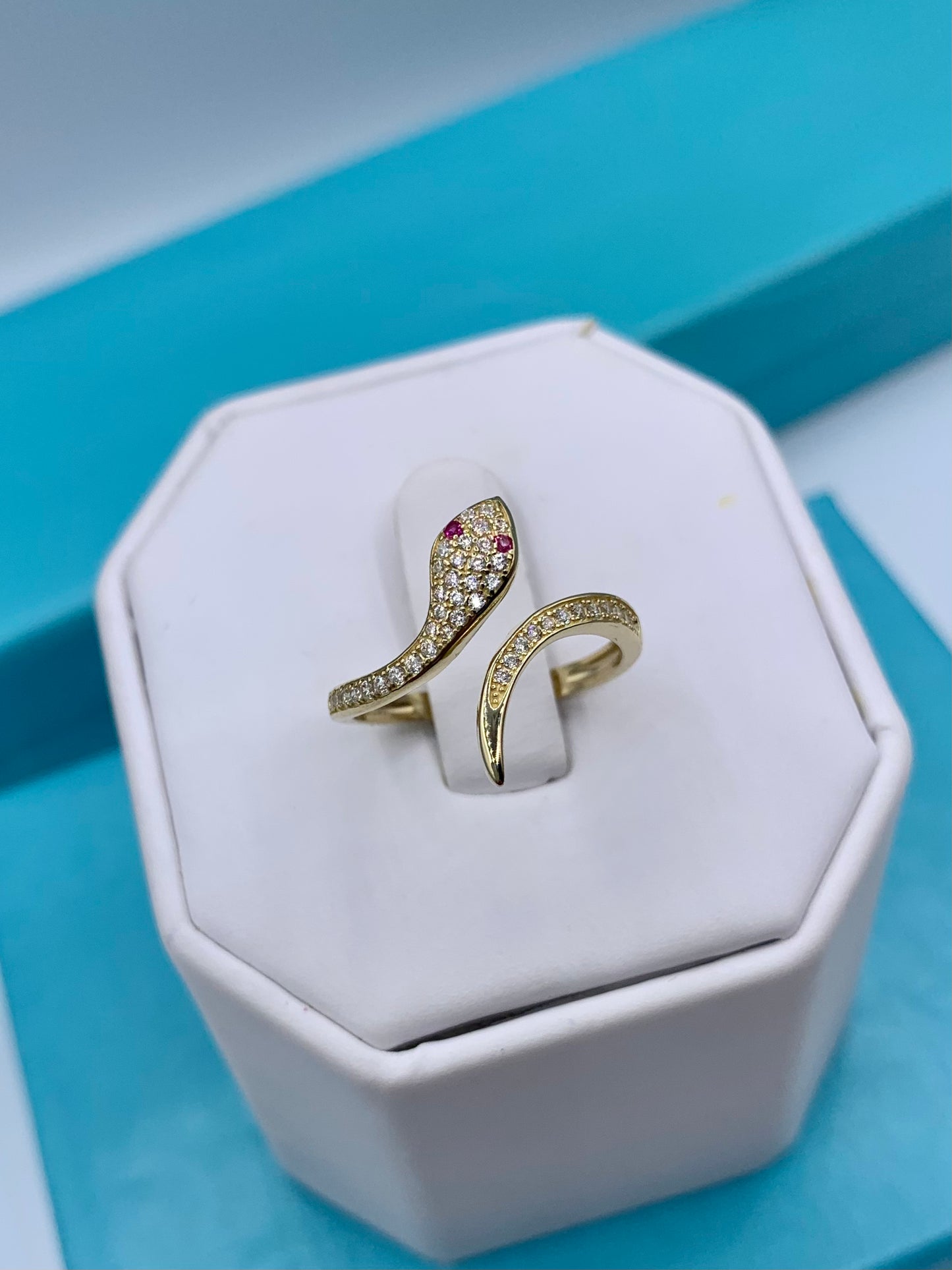 14 K YELLOW GOLD SNAKE RING